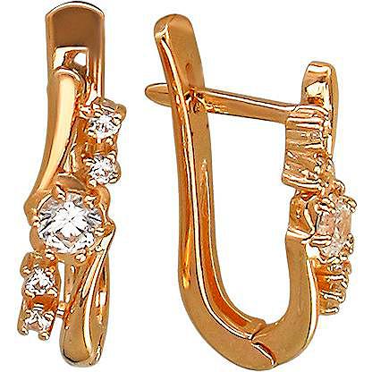 

Серьги женские из золота Эстет 01С114418, фианит, 01С114418