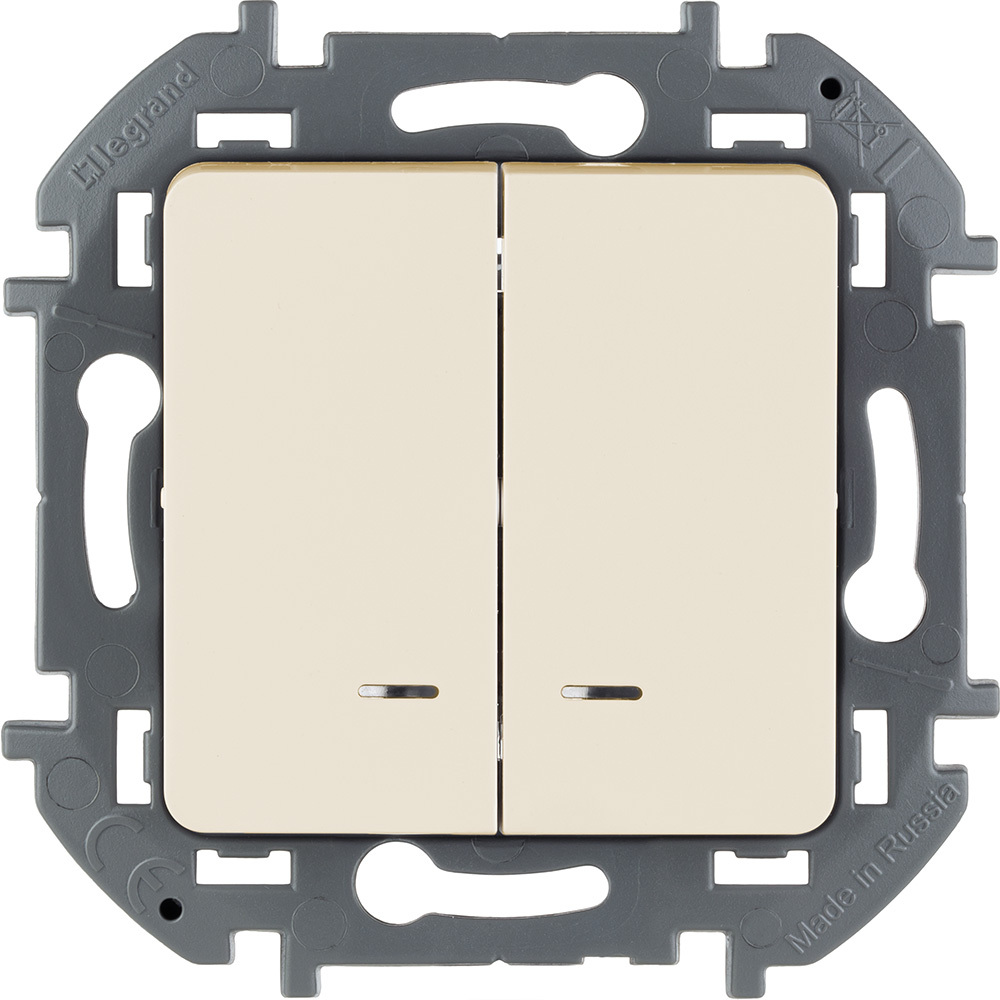 Выключатель LEGRAND 2-клавишный бежевый 673631.6 6 шт
