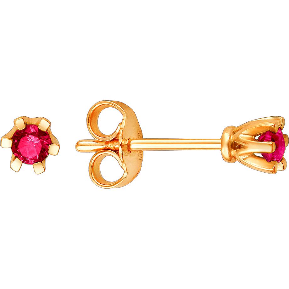

Серьги-пусеты из серебра Эстет 01С252288А-3, корунд, 01С252288А-3