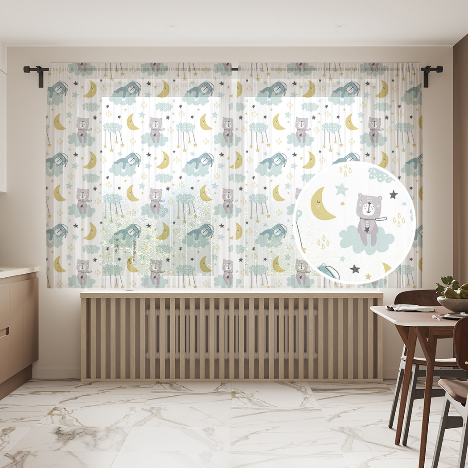 

Шторы и тюль tul_83833_145x180 Мишки на облаке JoyArty, Мишки на облаке