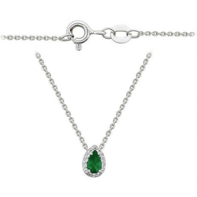 

Колье из серебра с фианитом/изумрудом 50 см Эстет 01Л250988-3, 01Л250988-3