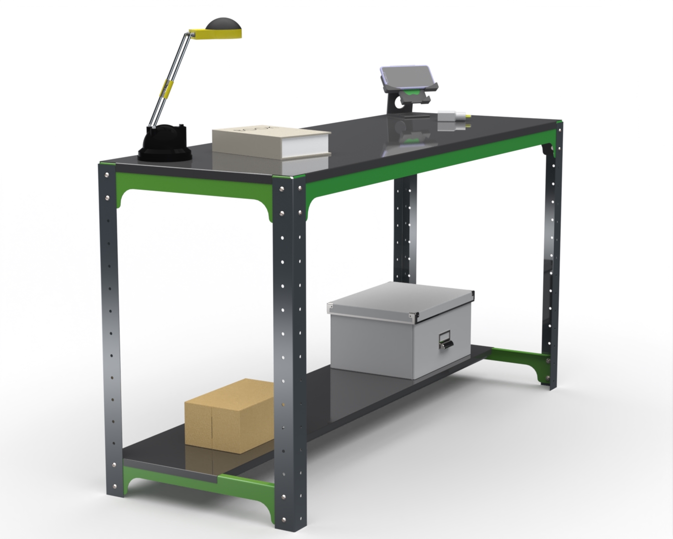 

Стол металлический Metalex серия KIT 750х1300х600 (одна полка) (серо-зеленый)
