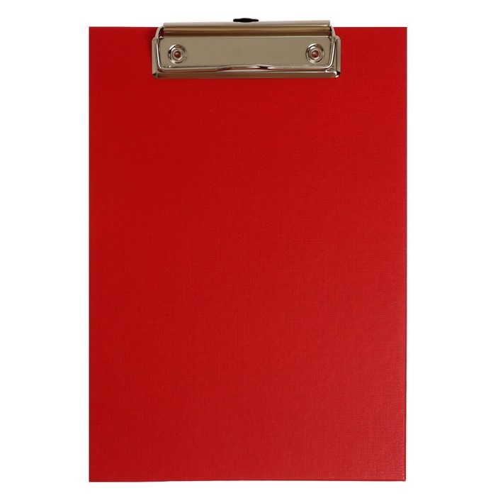 Планшет с зажимом А5, 250 х 175 х 3 мм, покрыт высококачественным бумвинилом, красный (кли