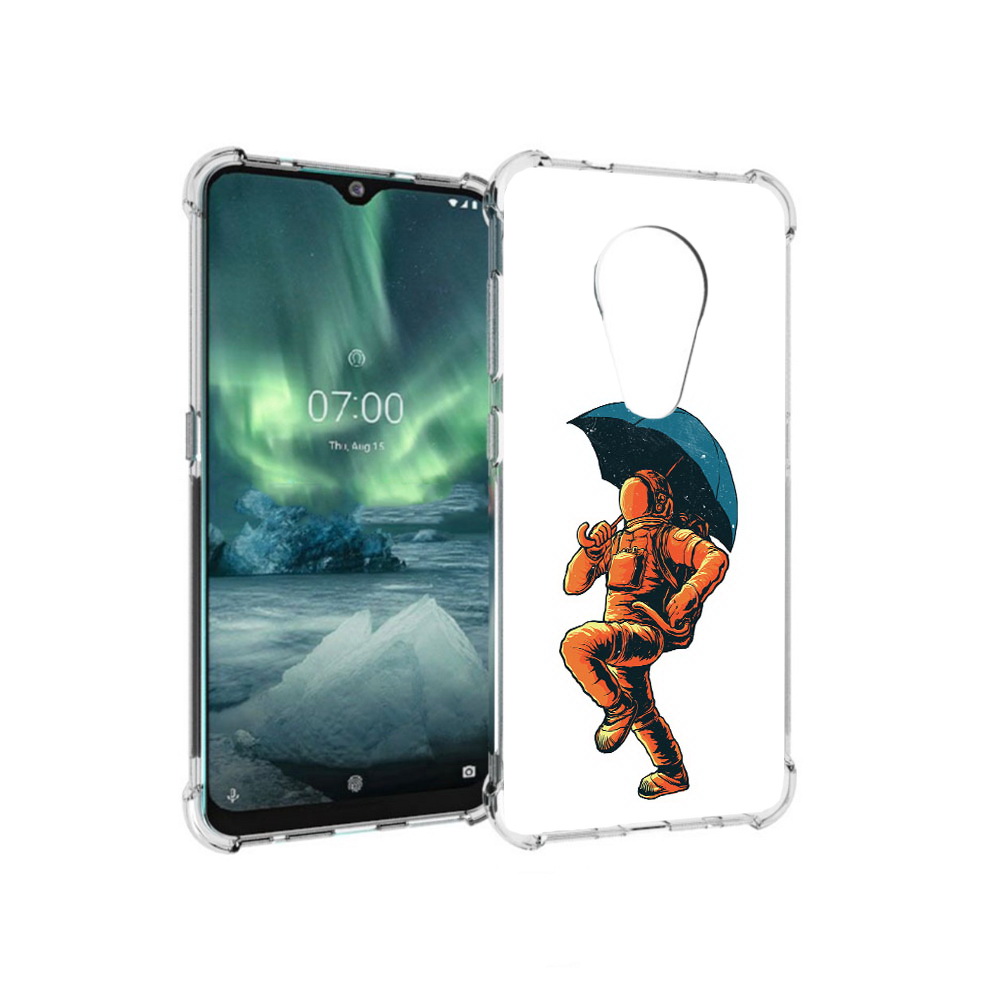 

Чехол MyPads Tocco для Nokia 7.2 шагающий космонавт с зонтом (PT139171.105.695), Прозрачный, Tocco