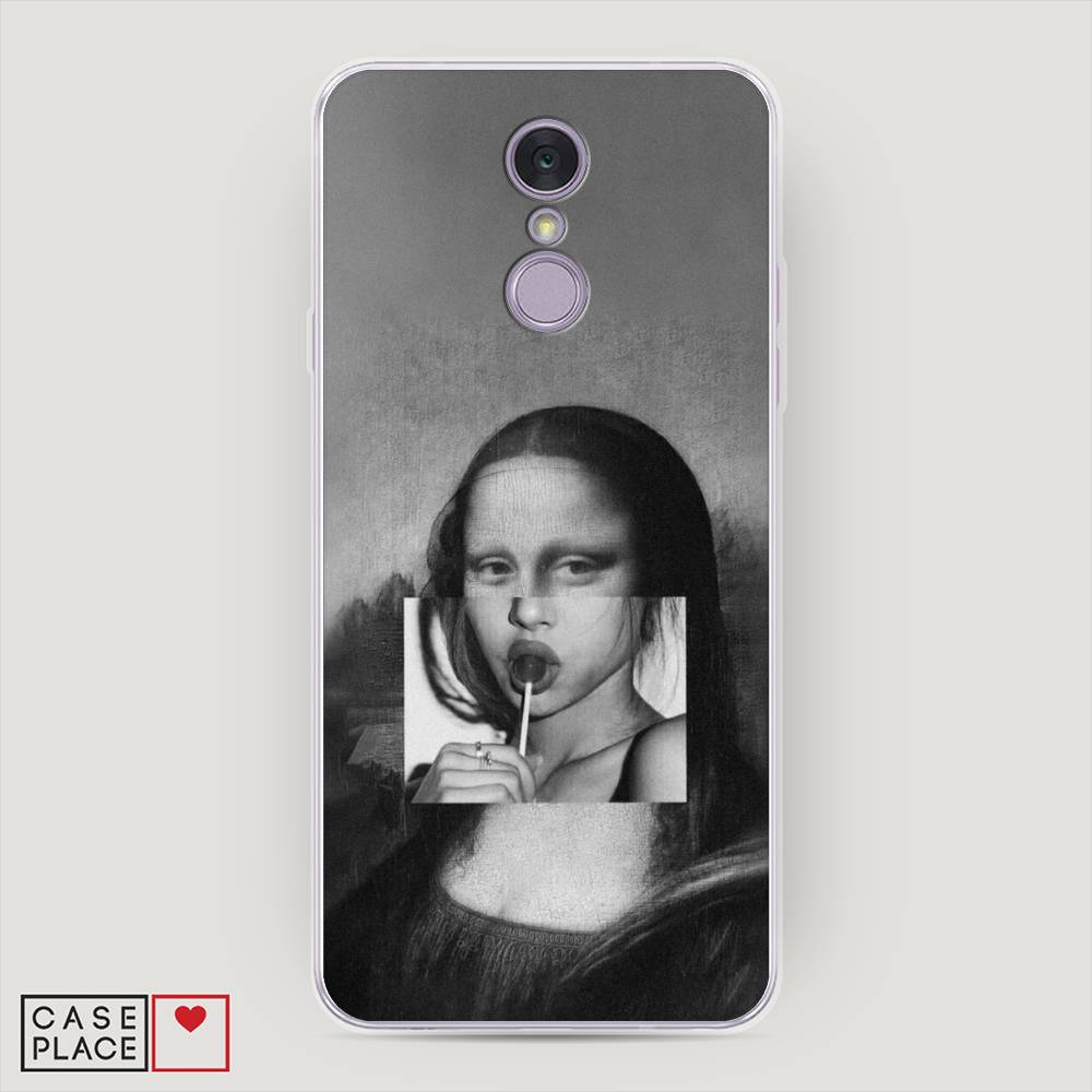 

Чехол Awog на LG Q7 (Plus, Alpha) "Mona Lisa sucking lollipop", Серый, 83550-9