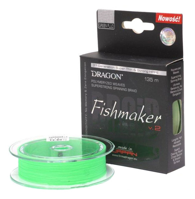 

Шнур Dragon Fishmaker v.2 (135m Green 0,12mm 10.50kg) 41-12-0/4/6