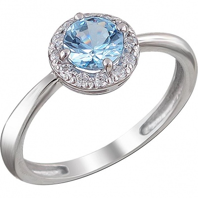 

Кольцо из серебра с фианитом/топазом р. 17 Эстет 01К258521-4, 01К258521-4