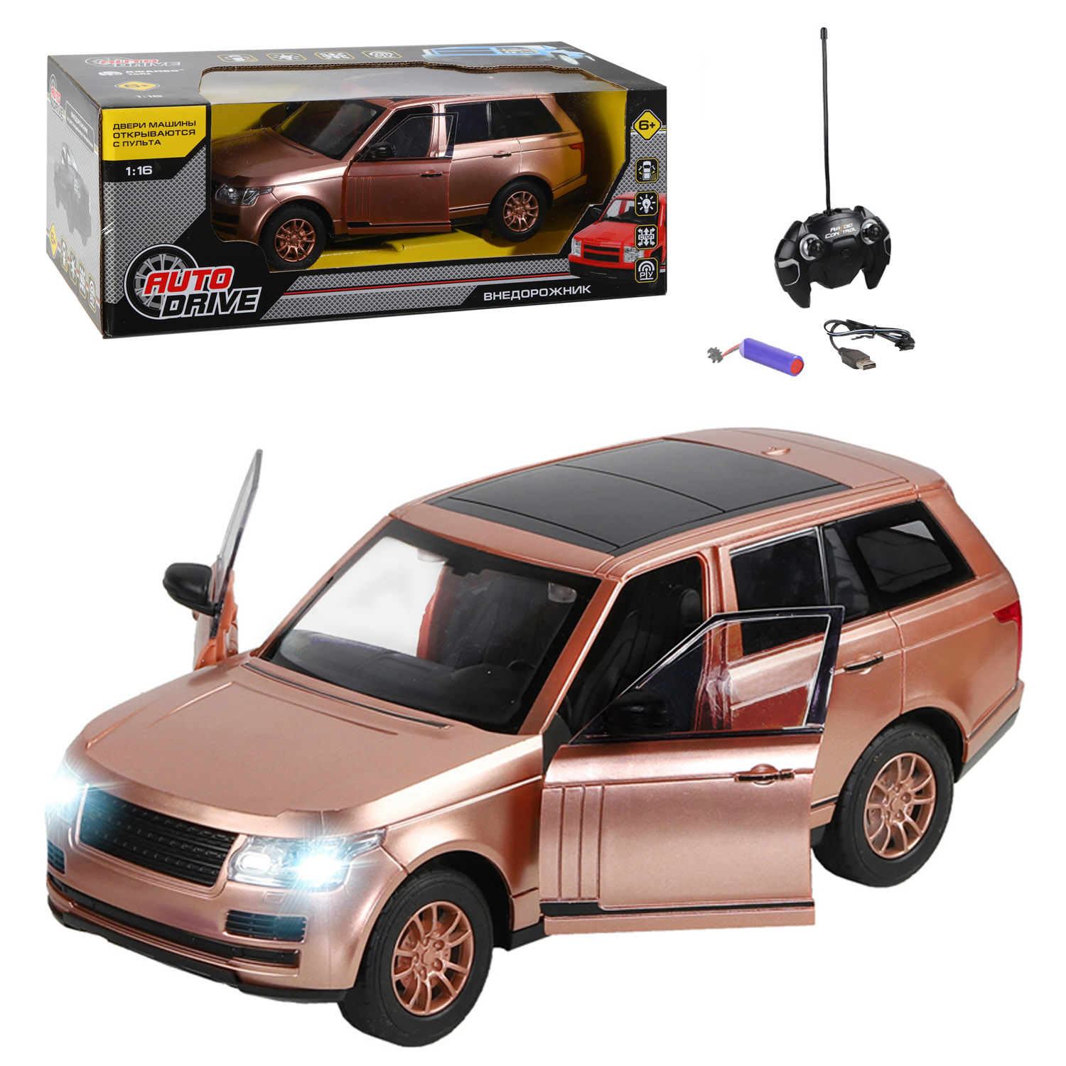 

Машинка на радиоуправлении AUTODRIVE Универсал, М1:16, пульт управления, JB1168120, Радиоуправляемая машинка