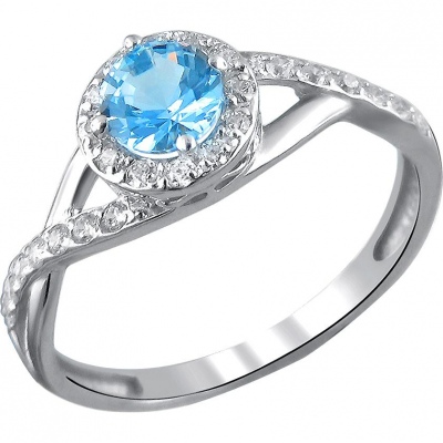 

Кольцо из серебра р.  Эстет 01К258520-4, фианит/топаз, 01К258520-4