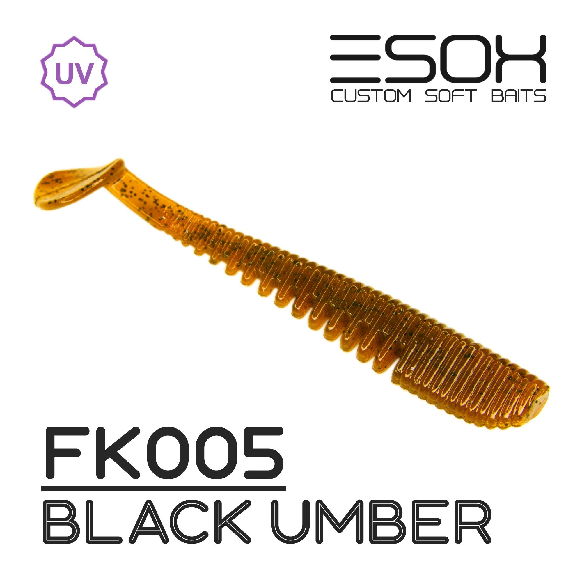 

Силиконовая приманка Esox Awanura 76 мм цвет fk005 Black Umber 7 шт, Разноцветный, Awanura