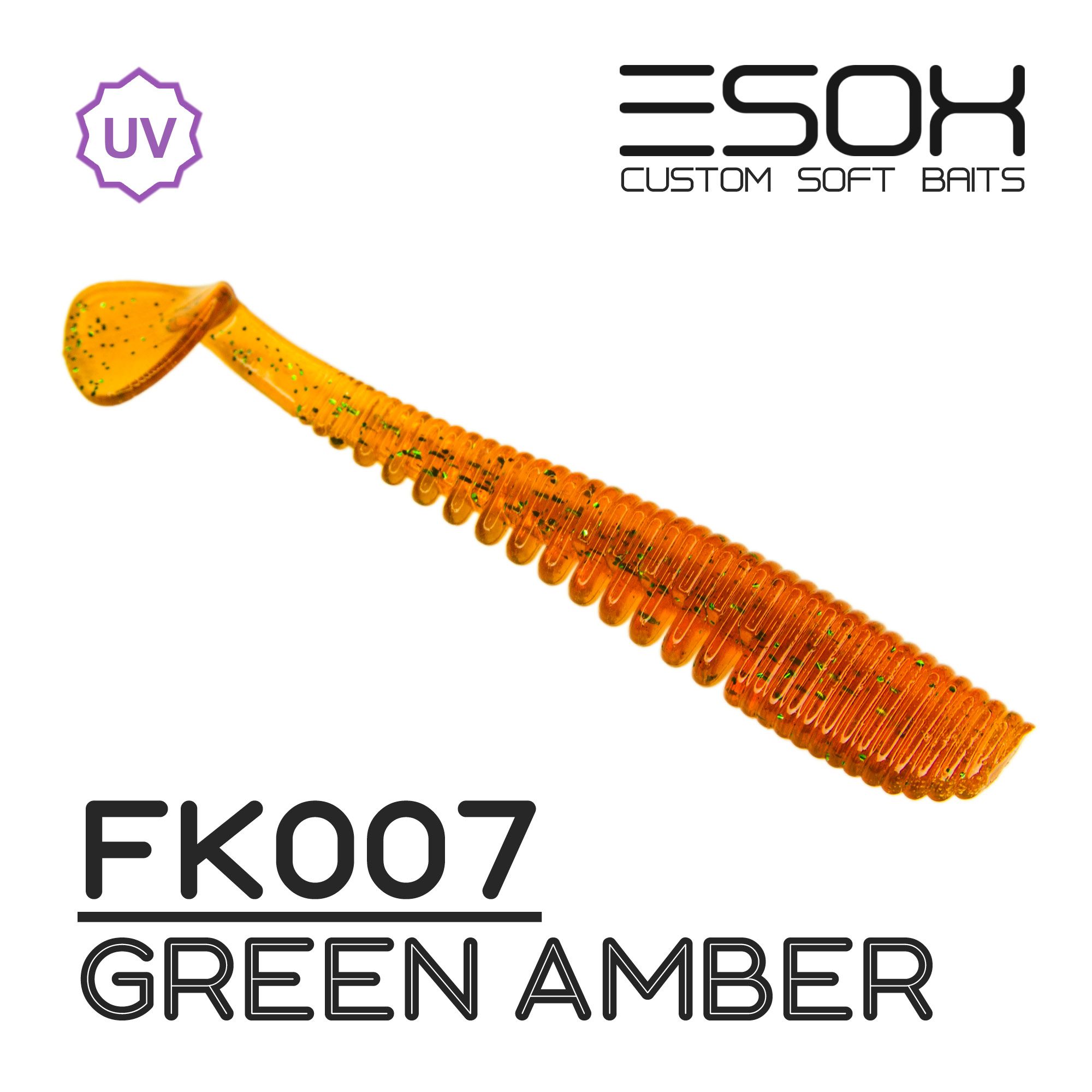 

Силиконовая приманка Esox Awanura 115 мм цвет fk007 Green Amber 4 шт, Разноцветный, Awanura