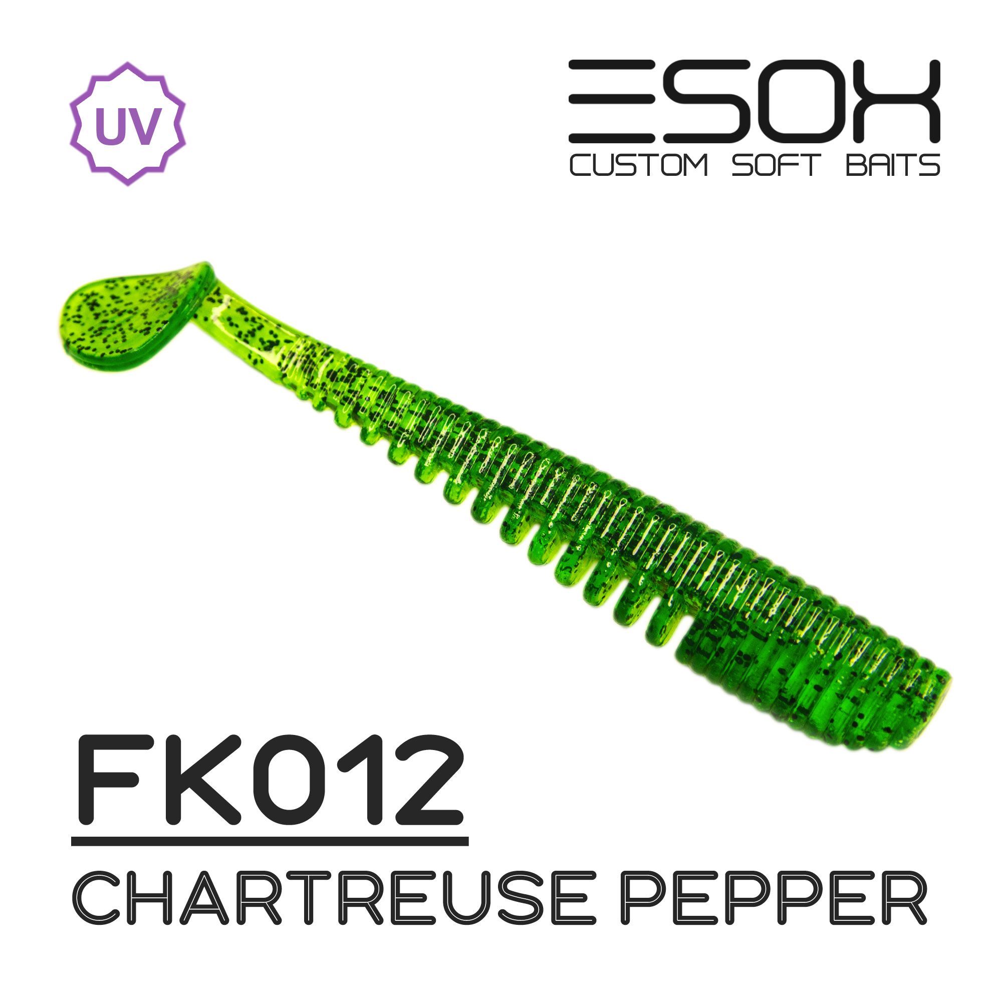 Силиконовая приманка Esox Awanura 100 мм цвет fk012 Chartreuse Pepper 5 шт