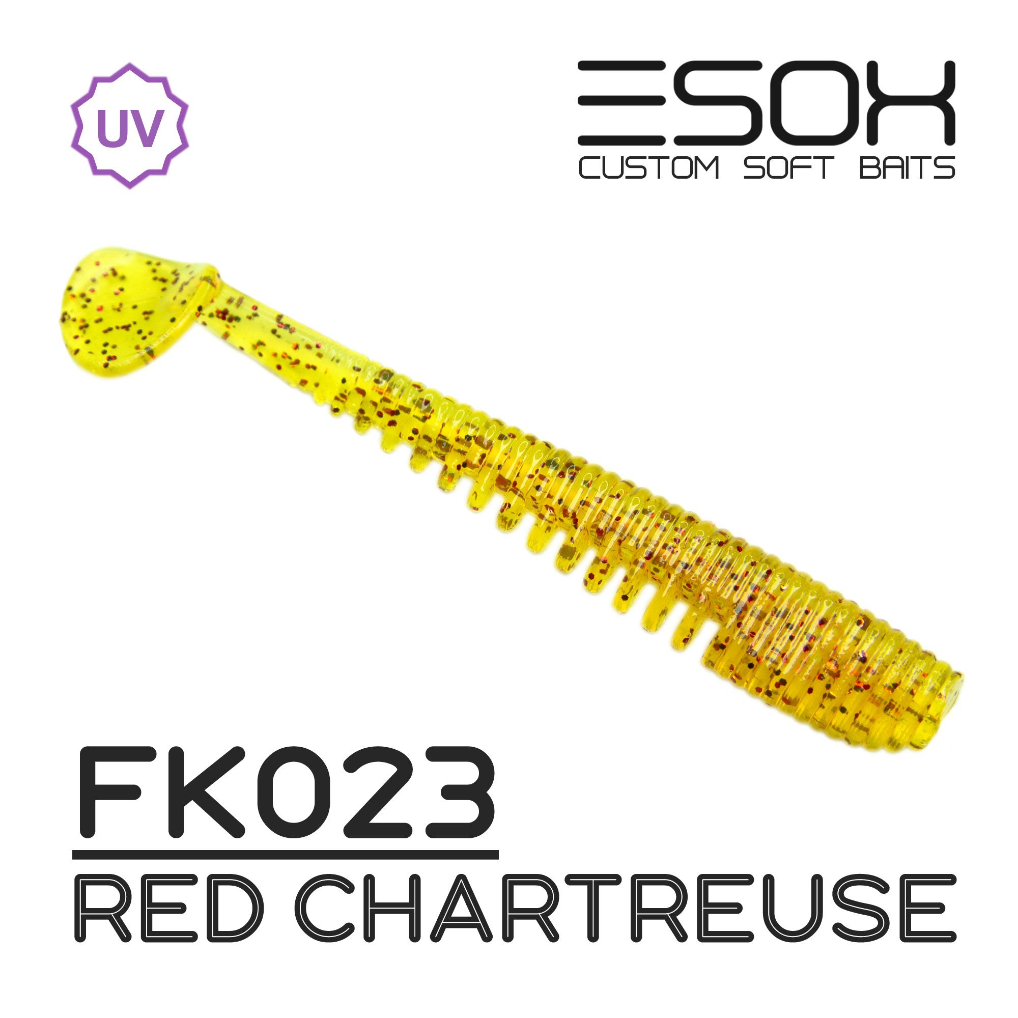 Силиконовая приманка Esox Awanura 115 мм цвет fk023 Red Chartreuse 4 шт