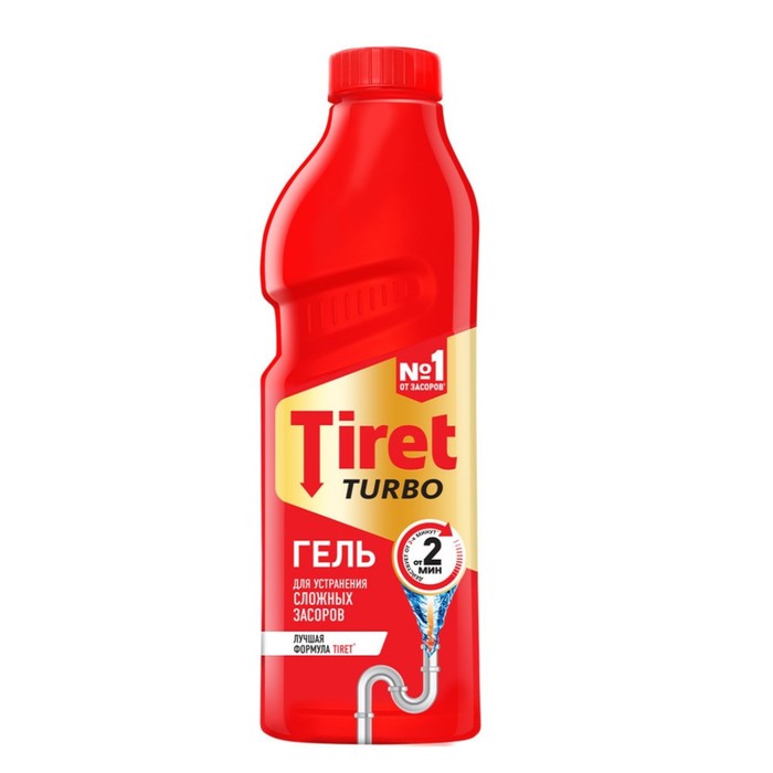 Гель Tiret Turbo для устранения сложных засоров, 1 л