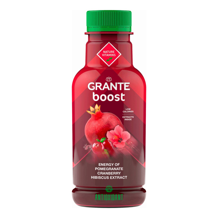 

Напиток сокосодержащий Grante Boost гранат-клюква с мякотью 0,33 л