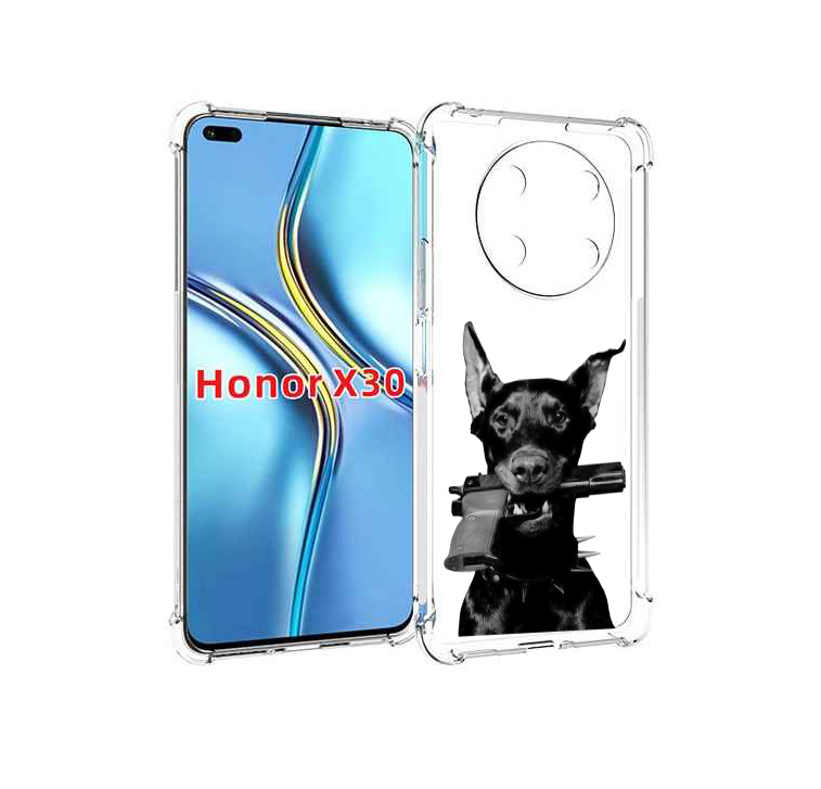 

Чехол MyPads доберман с пистолетом для Honor X30 / Magic4 Lite 5G, Прозрачный, Tocco