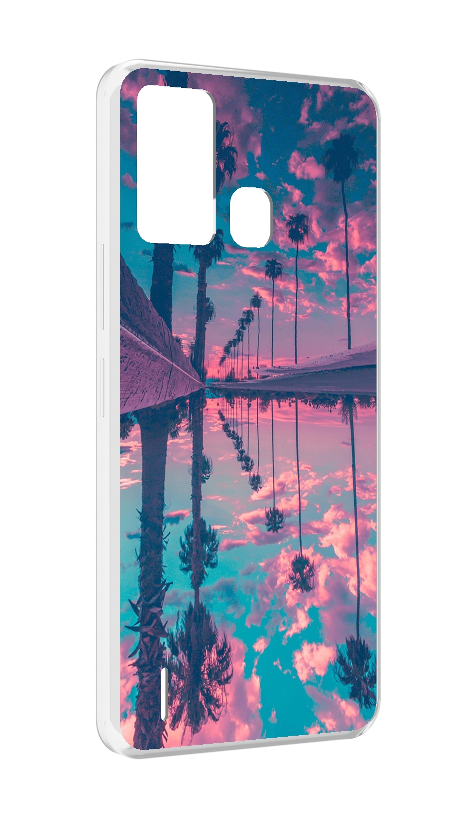 

Чехол MyPads отражение-пальм для ITEL S16 / ITEL Vision 1 Pro, Прозрачный, Tocco