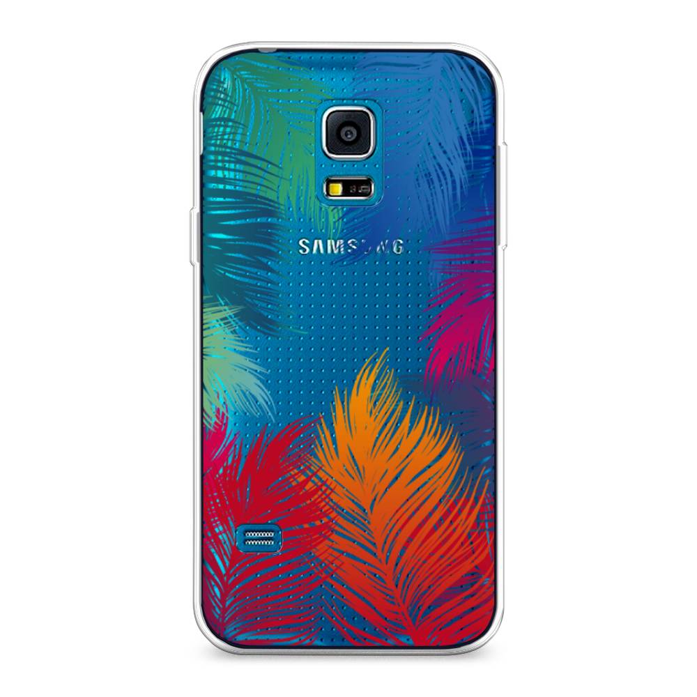 фото Чехол awog "рамка из перьев" для samsung galaxy s5 mini