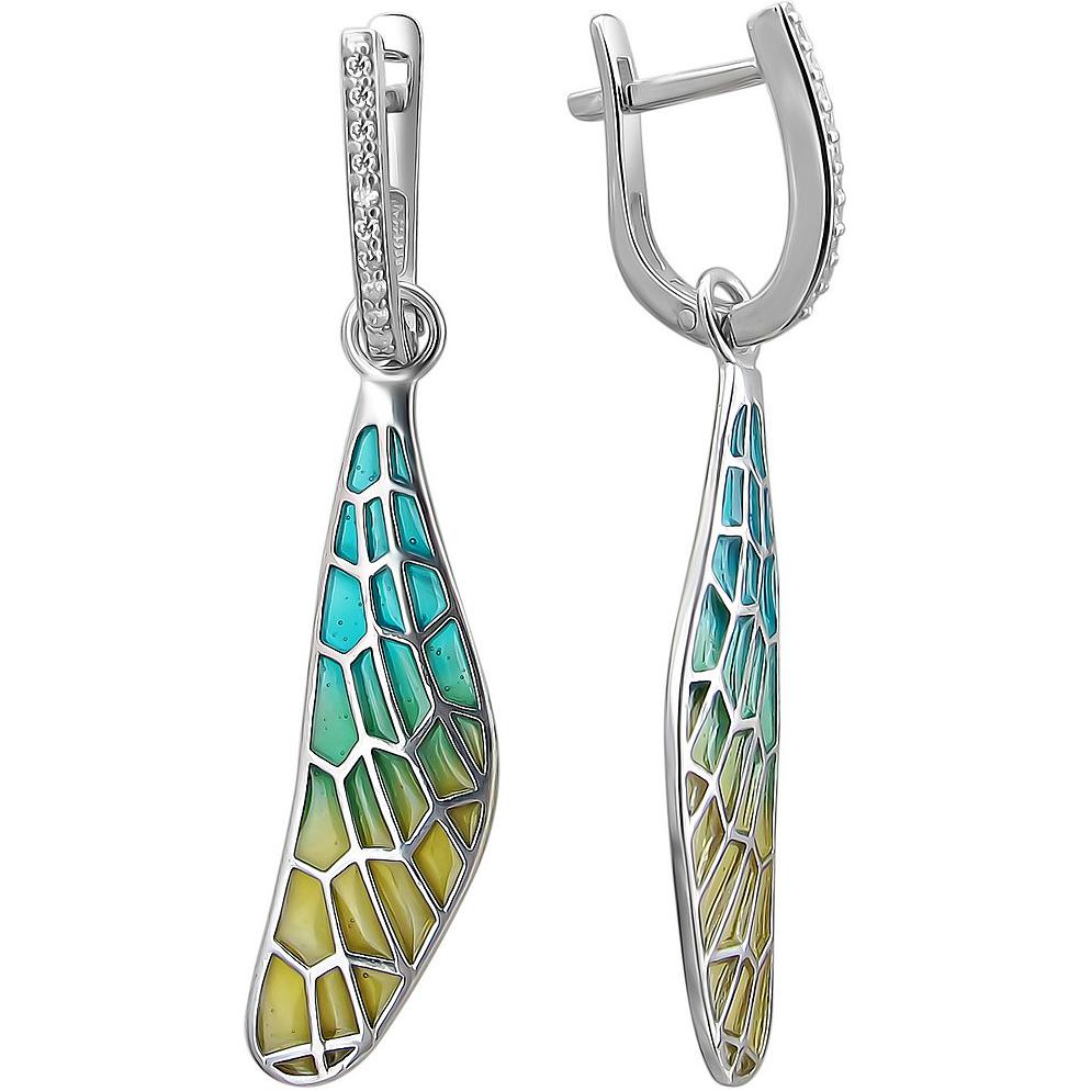 

Серьги женские из серебра Мириада Б19С150180Э, эмаль/фианит, Б19С150180Э