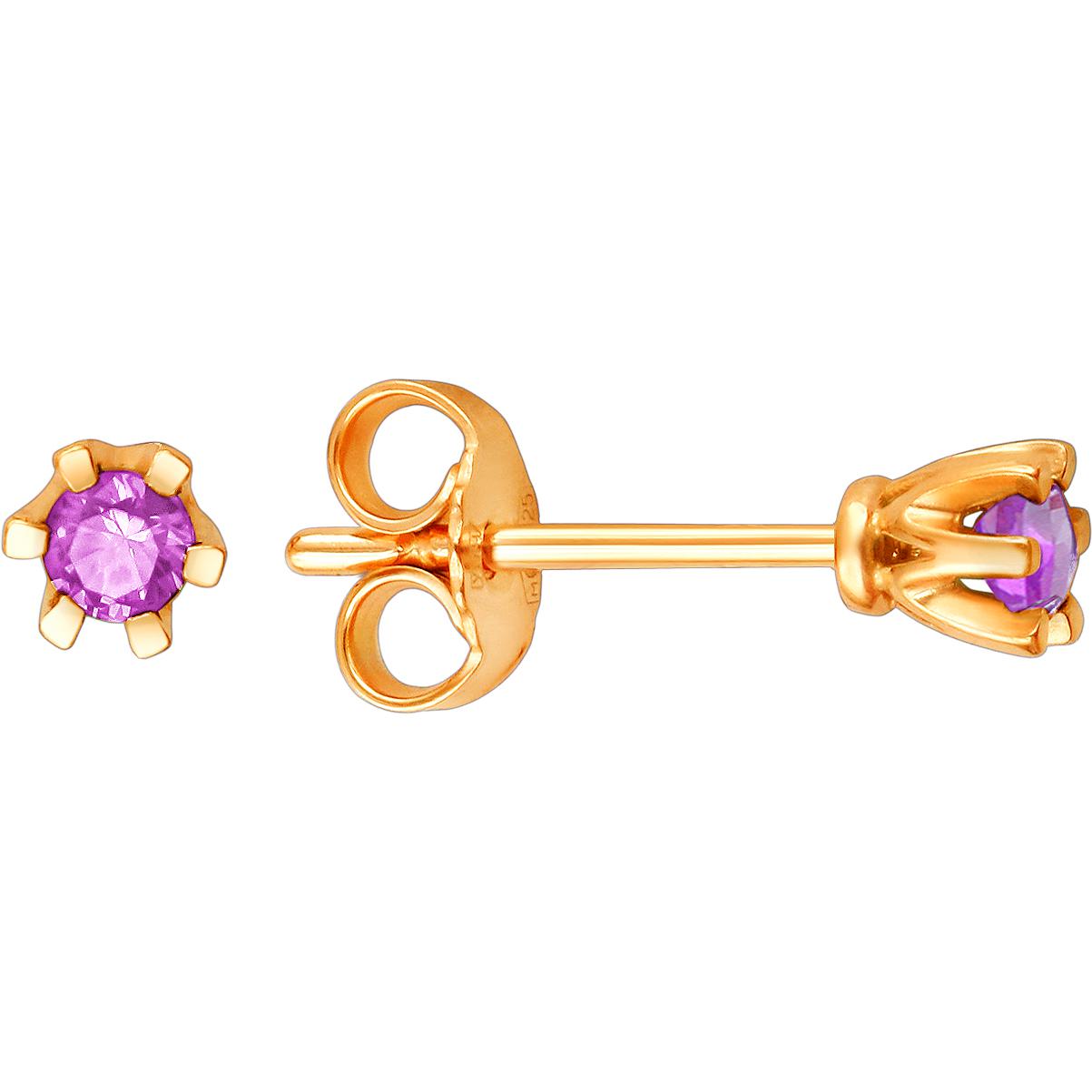 

Серьги-пусеты из серебра Эстет 01С252288А-6, фианит, 01С252288А-6