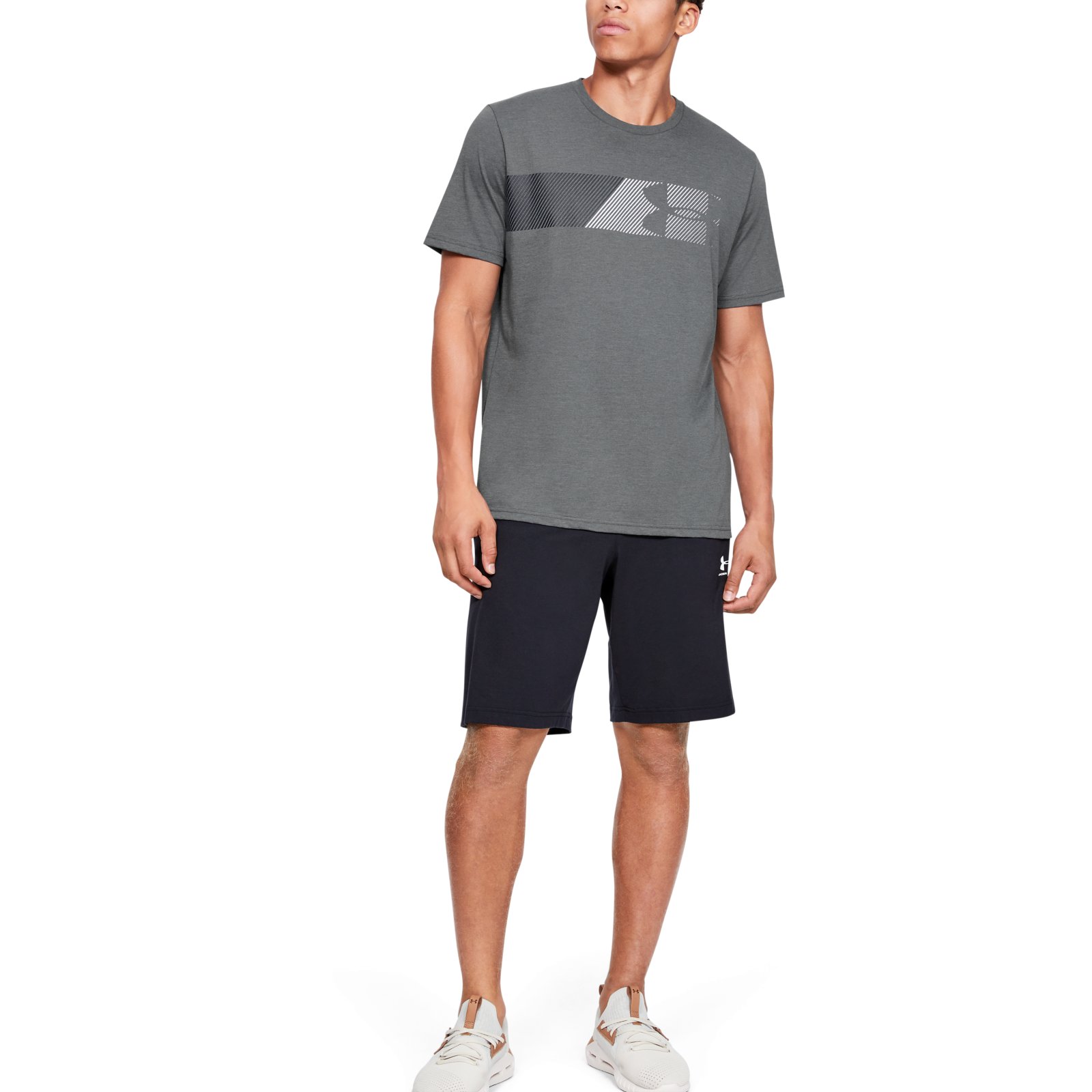 фото Футболка мужская ua fast left chest 2.0 ss under armour серая xl