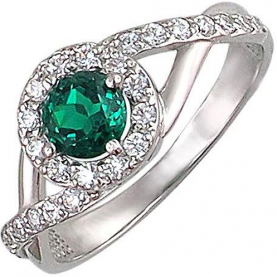 

Кольцо из серебра р. , Эстет 01К258520-2, фианит/изумруд, 01К258520-2