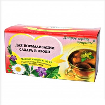 Чай Виточай Доброе сердце природы №19 для нормализации сахара в крови фильтр-пакеты 20 шт.