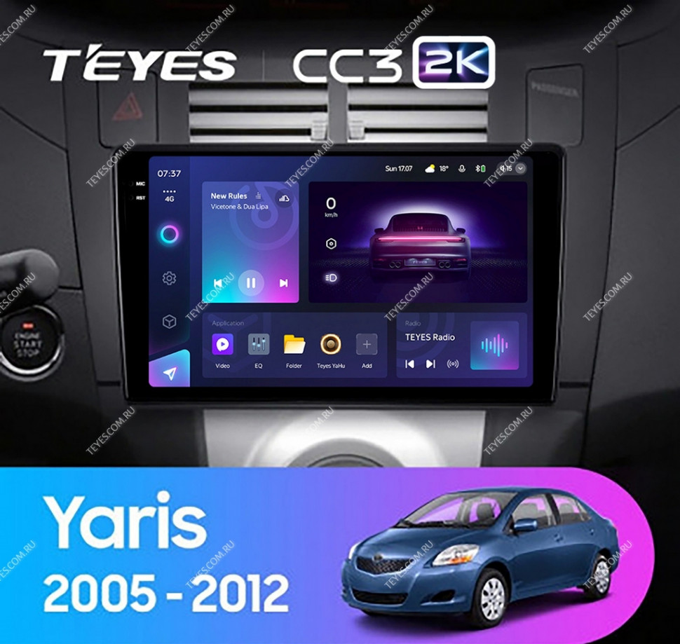Штатная магнитола Teyes CC3 2K 6128 Toyota Yaris XP90 2005-2012 4380000₽