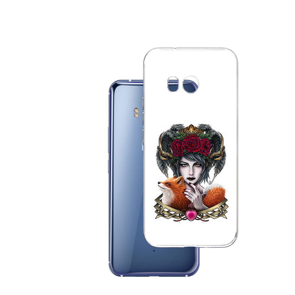 

Чехол MyPads Tocco для HTC U11 девушка с лисой, Прозрачный, Tocco