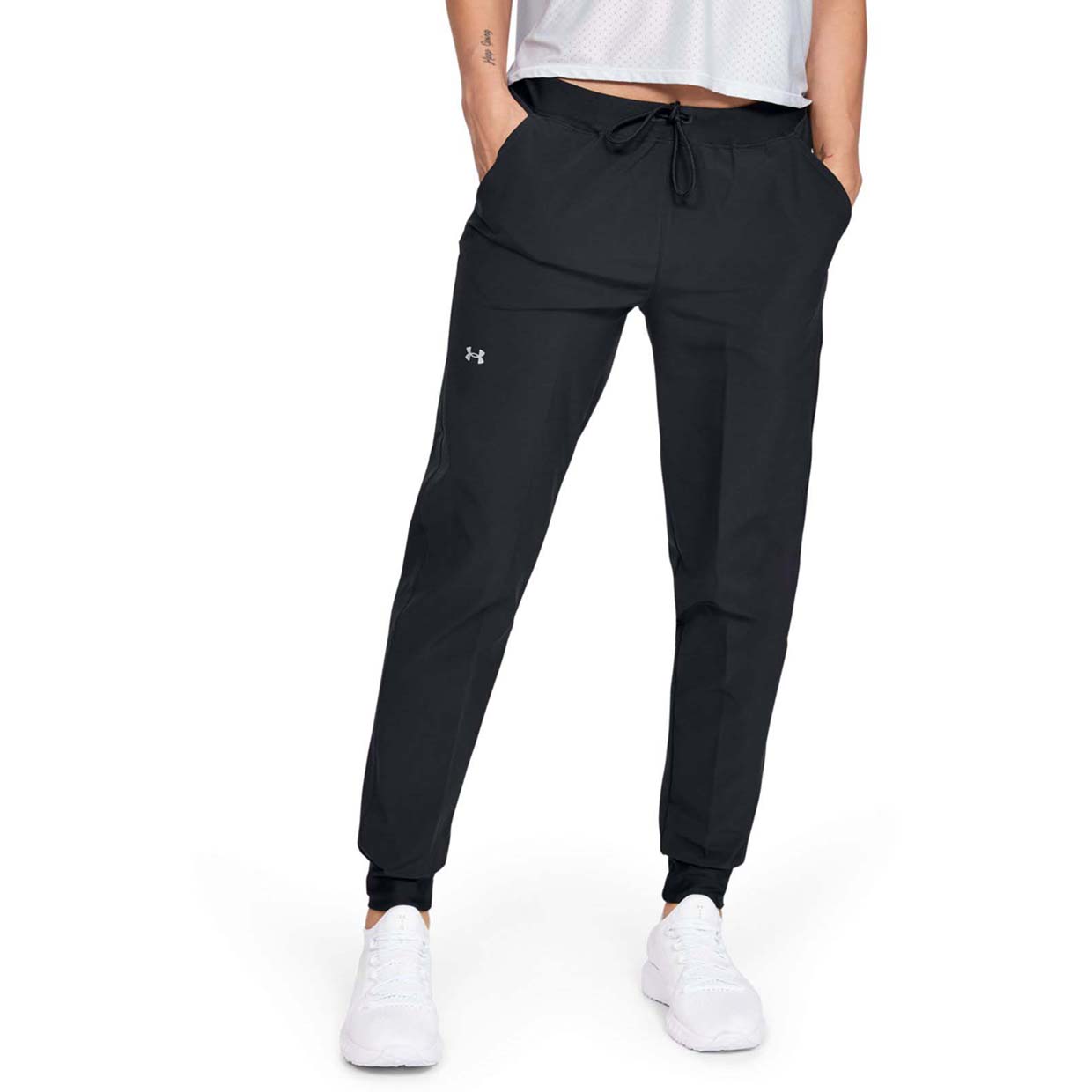 фото Спортивные брюки женские under armour armour sport woven pants черные xl