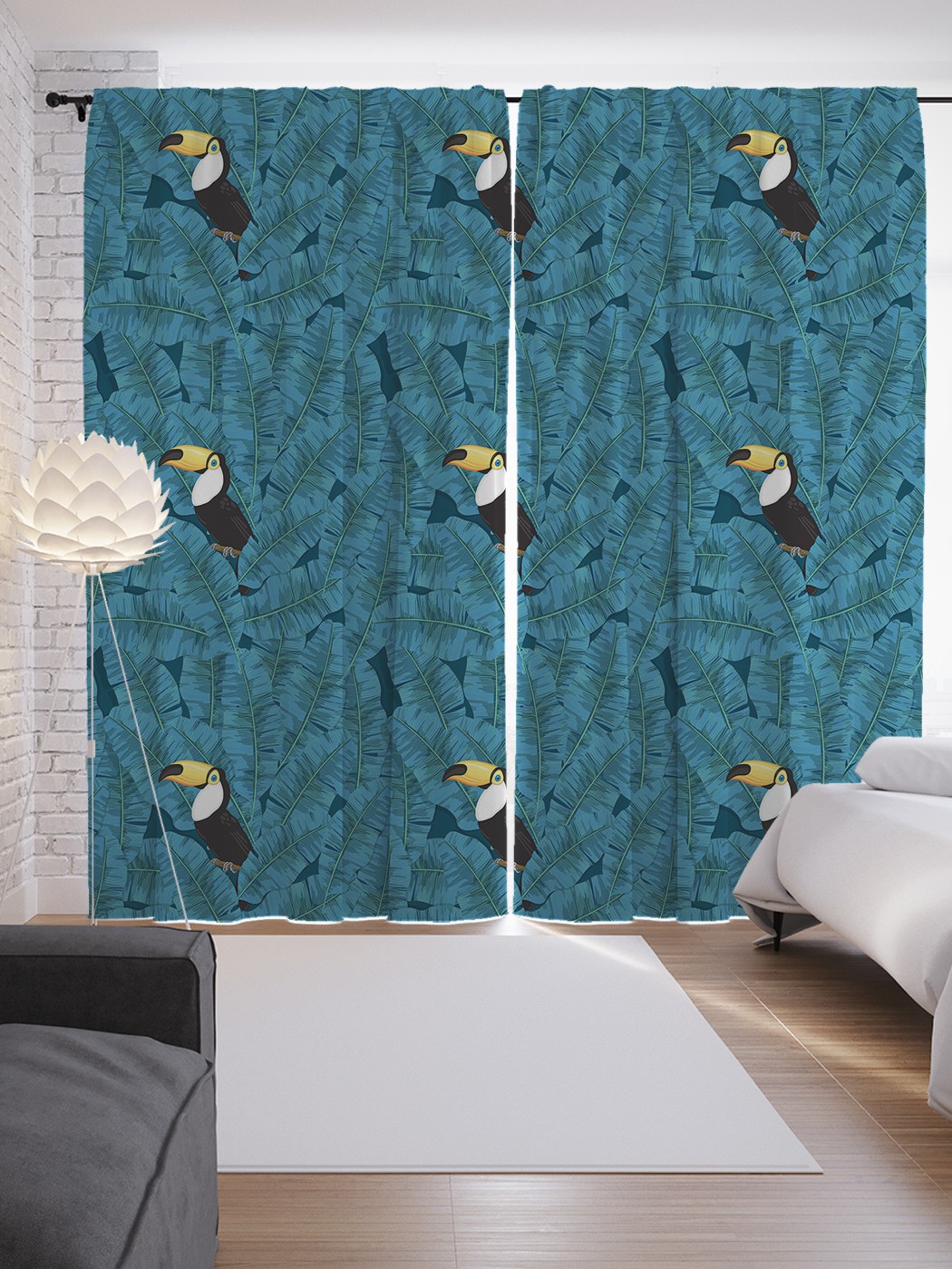 

Шторы JoyArty с фотопечатью "Попугаи в ветвях" из сатена, 290х265 см, Попугаи в ветвях