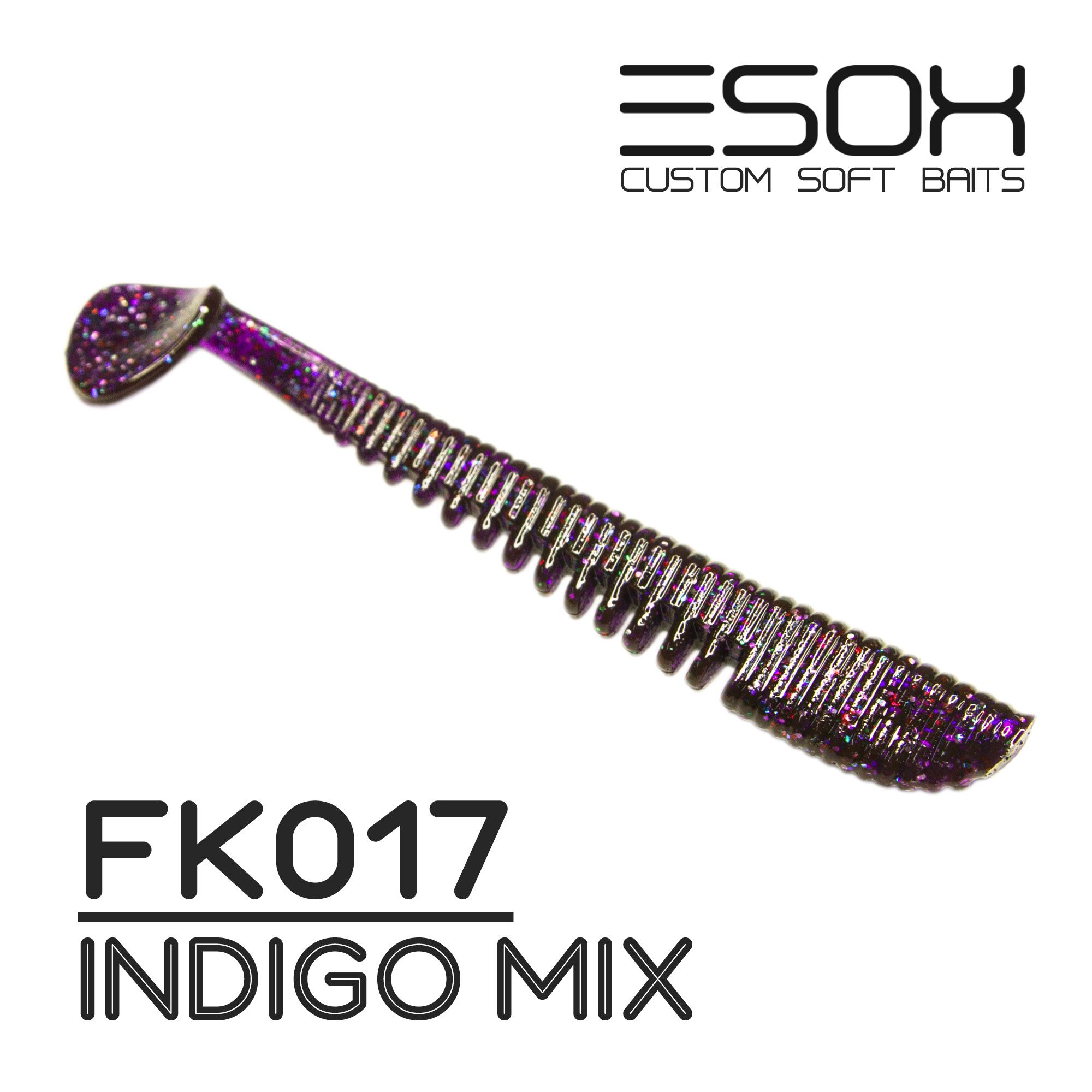 Силиконовая приманка Esox Awanura 76 мм цвет fk017 Indigo Mix 7 шт