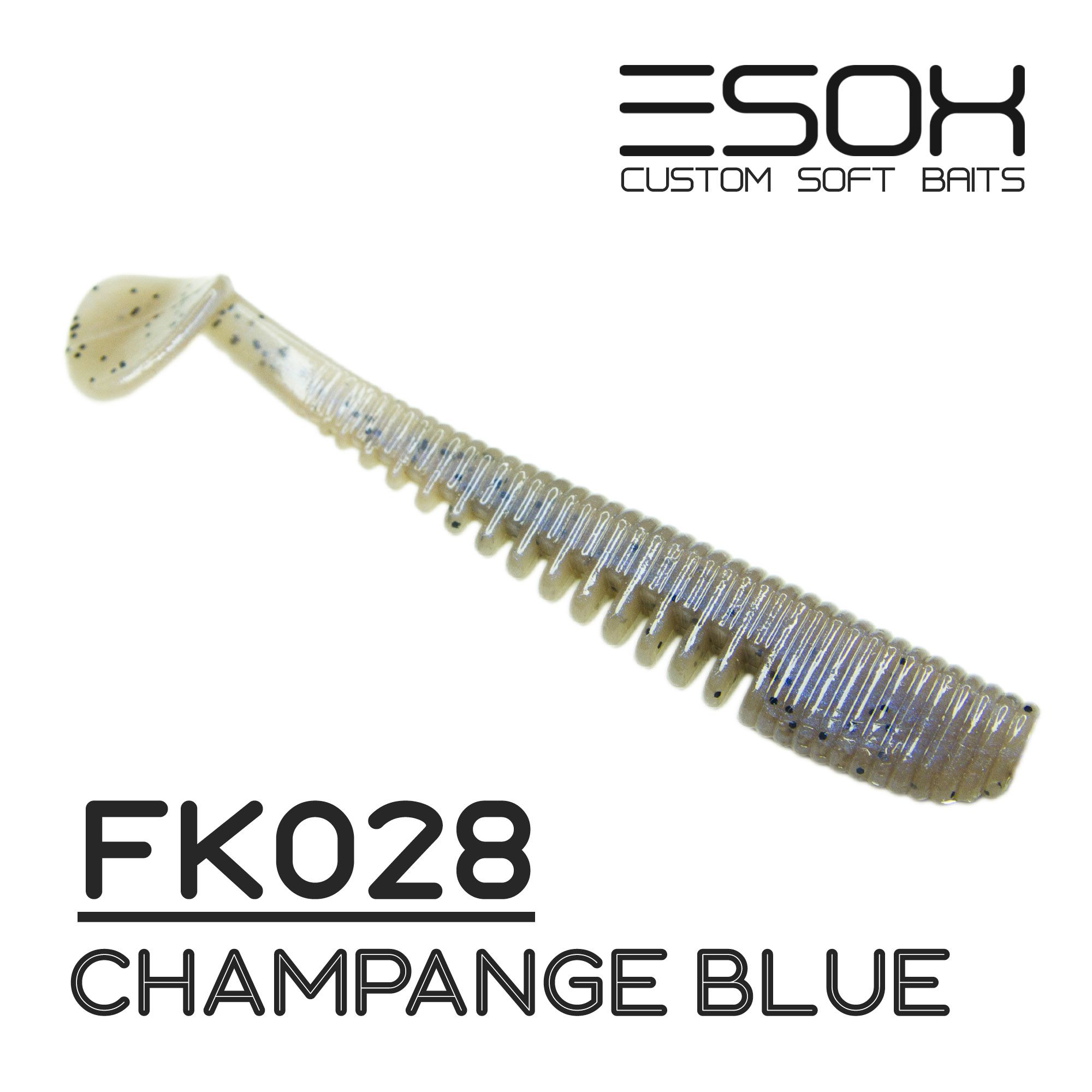 Силиконовая приманка Esox Awanura 89 мм цвет fk028 Champange Blue 6 шт