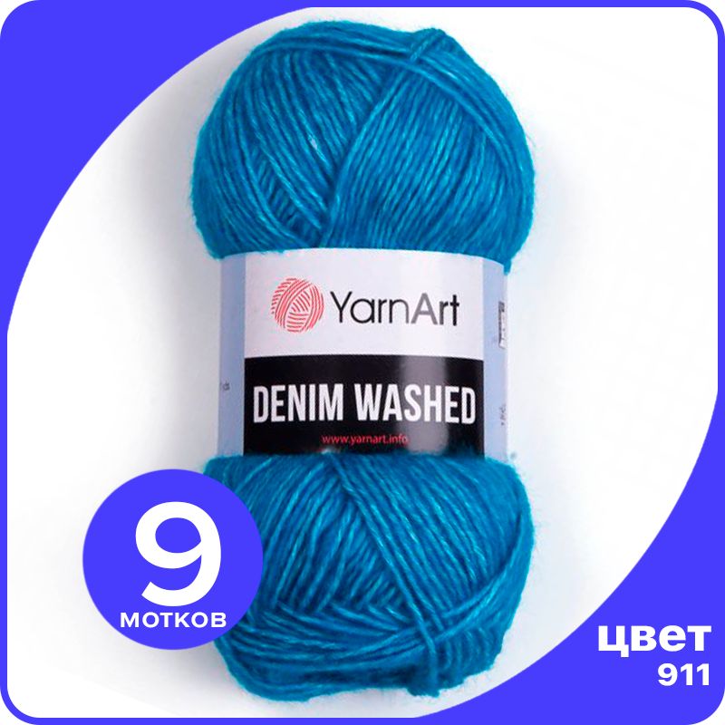 

Пряжа для вязания YarnArt Denim Washed - 911 (Темно - голубой) 50 гр / 130 м (70% хлопок,, Denim Washed klubok.club