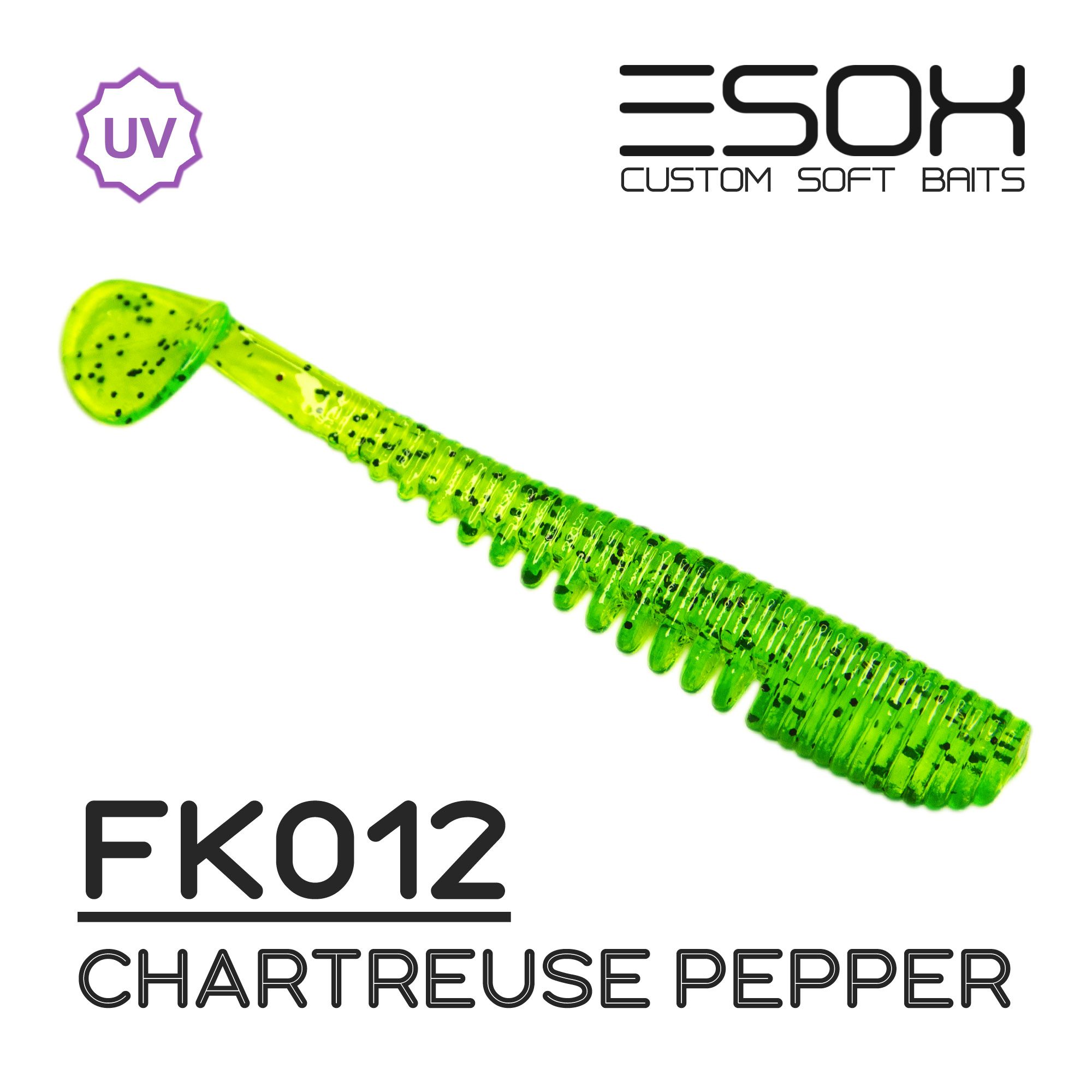 Силиконовая приманка Esox Awanura 76 мм цвет fk012 Chartreuse Pepper 7 шт