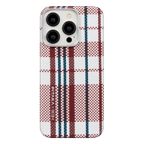 Чехол Pitaka MagEZ Case 4 для iPhone 15 Pro Max (Red/White/Blue Lines) Red (KI1502PRWB)