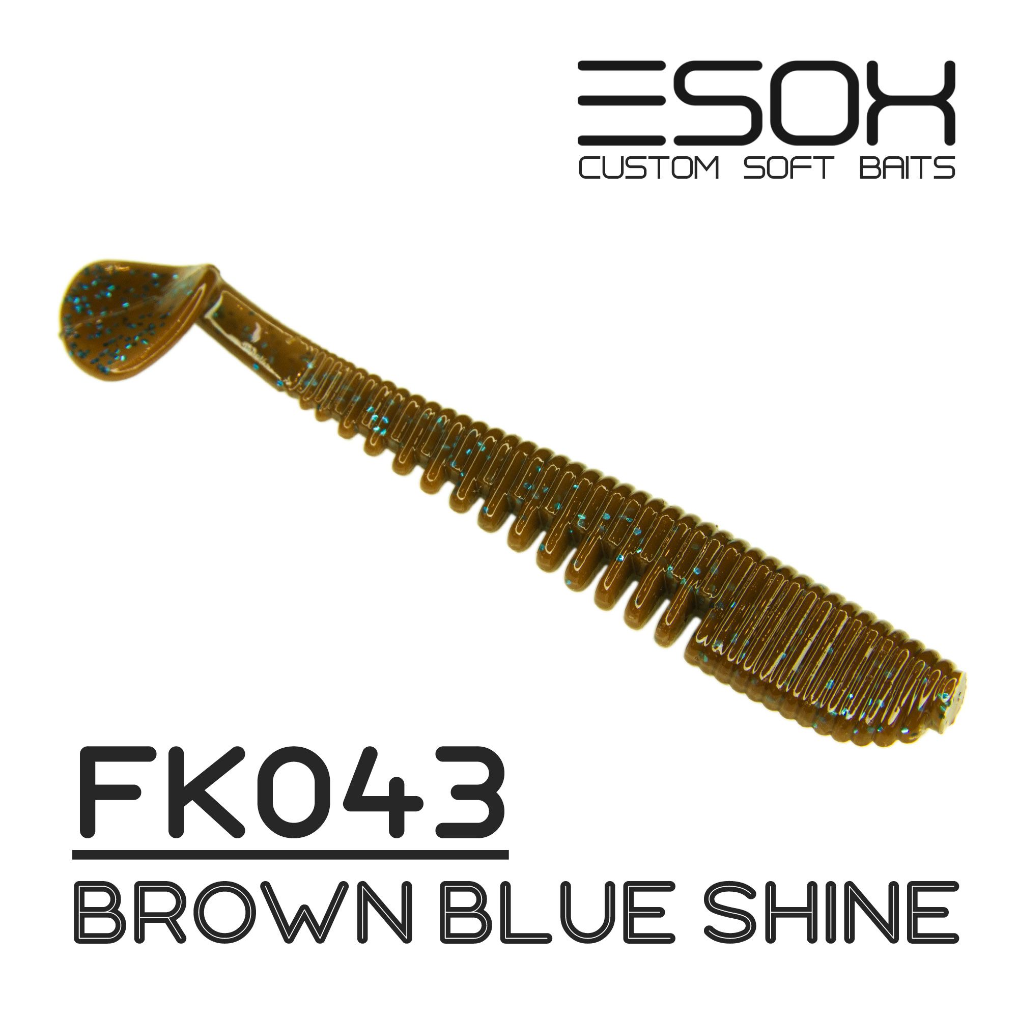 Силиконовая приманка Esox Awanura 89 мм цвет fk043 Brown Blue Shine 6 шт