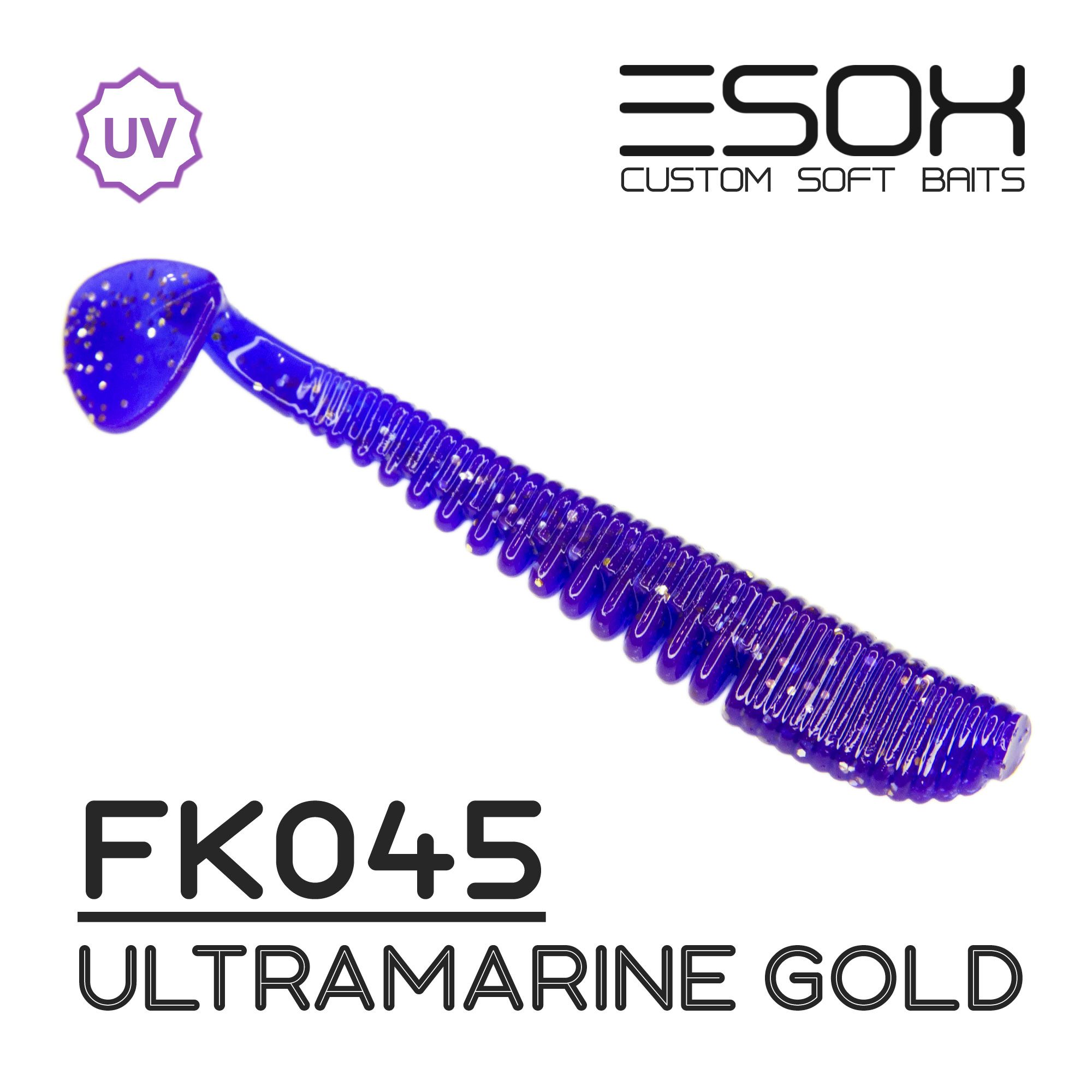 Силиконовая приманка Esox Awanura 76 мм цвет fk045 Ultramarine Gold 7 шт