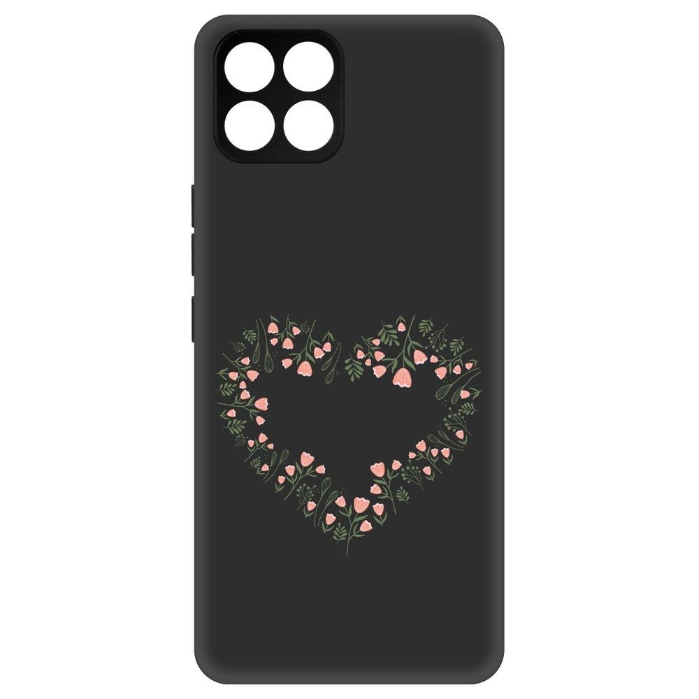 

Чехол-накладка Софт Цветочное сердце для Infinix Smart 6 HD, Черный