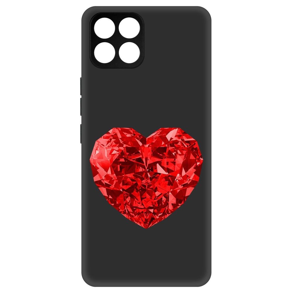 

Чехол-накладка Софт Рубиновое сердце для Infinix Smart 6 HD, Черный