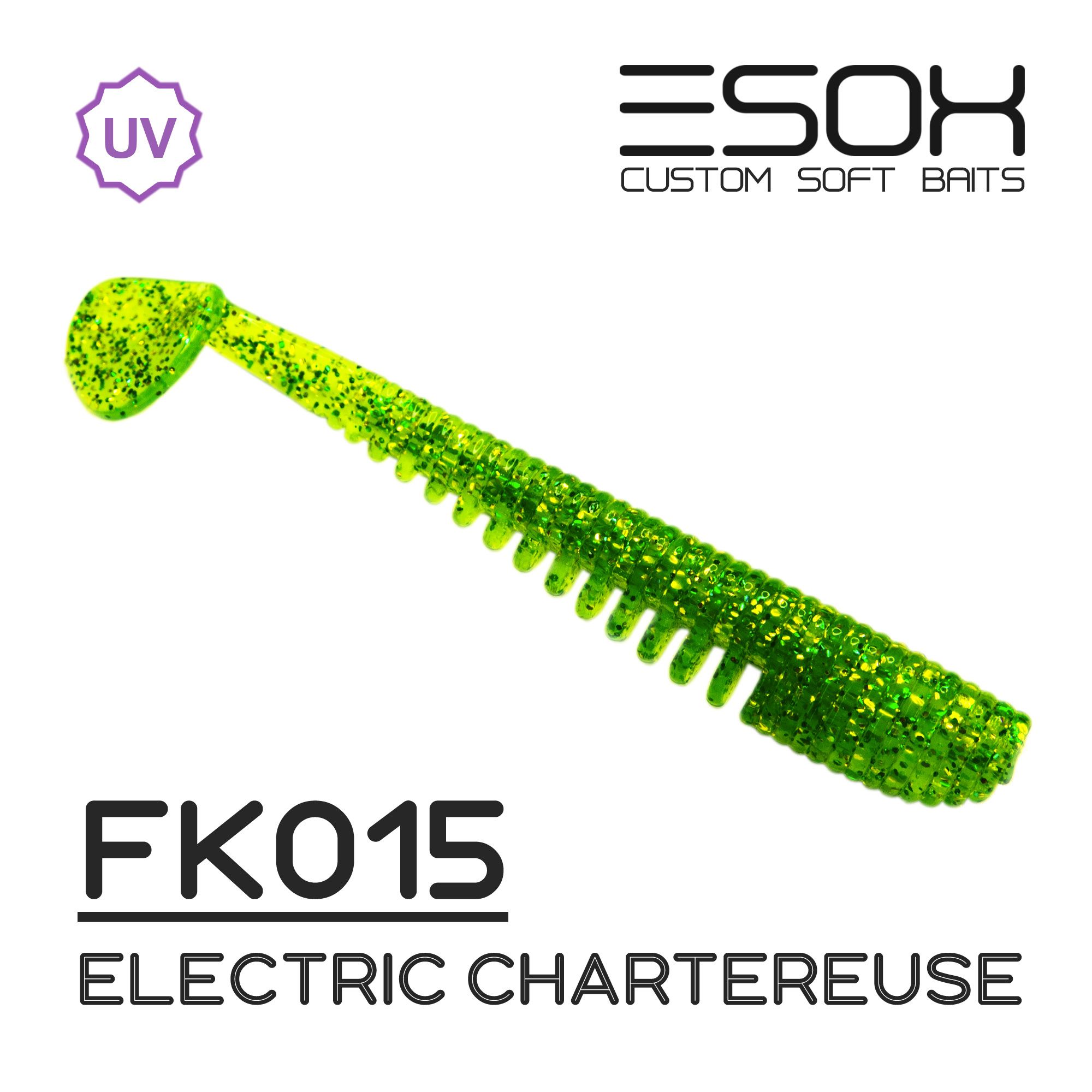 Силиконовая приманка Esox Awanura 100 мм цвет fk015 Electric Chartreuse 5 шт