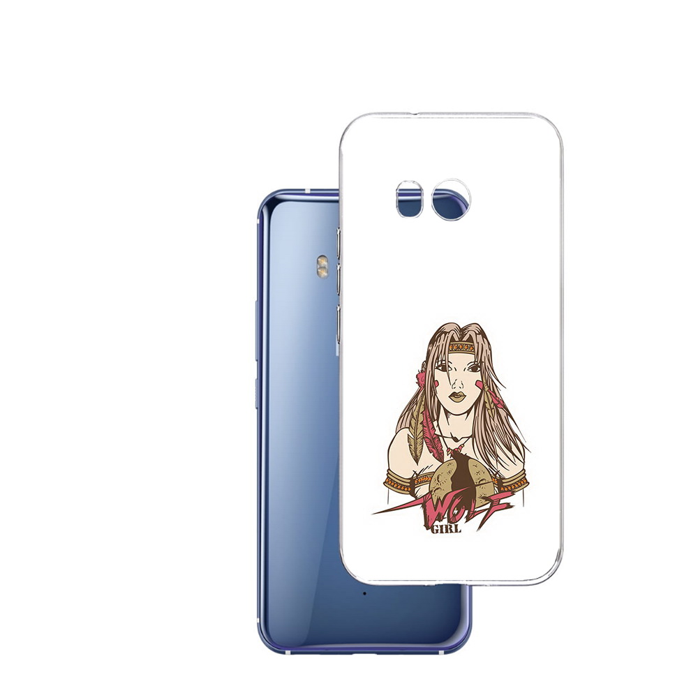 

Чехол MyPads Tocco для HTC U11 девушка волк, Прозрачный, Tocco