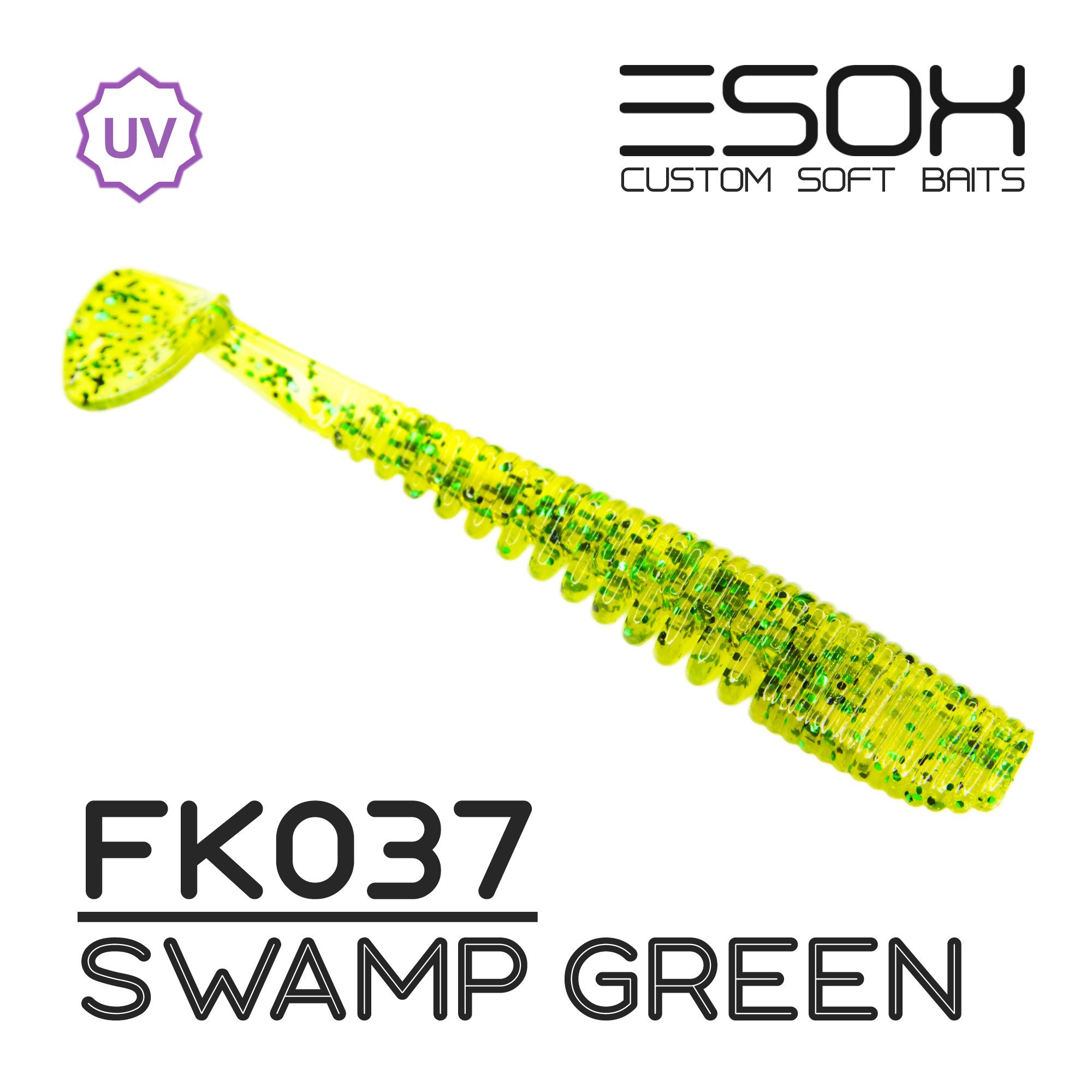 Силиконовая приманка Esox Awanura 76 мм цвет fk037 Swamp Green 7 шт