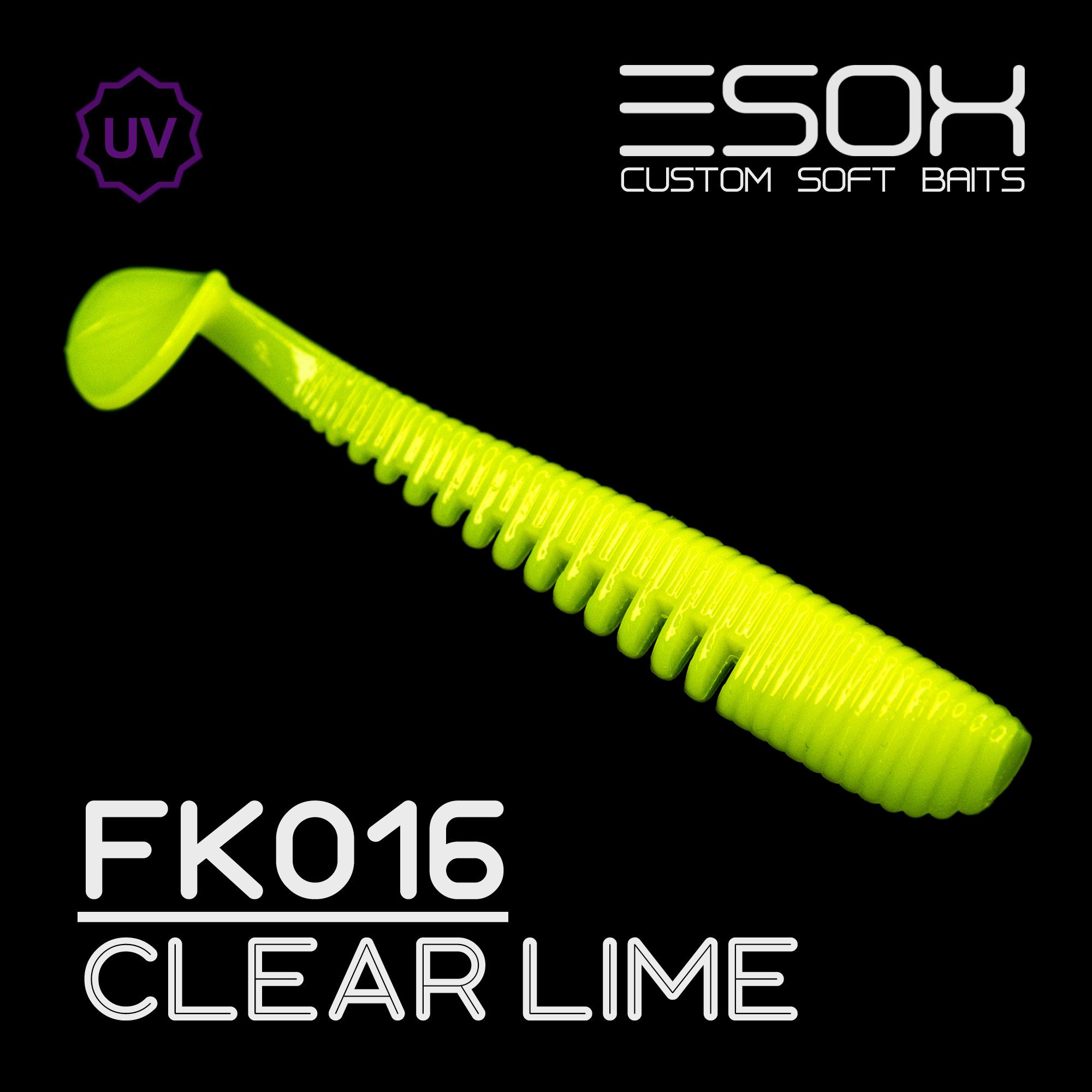 Силиконовая приманка Esox Awanura 100 мм цвет fk016 Clear Lime 5 шт