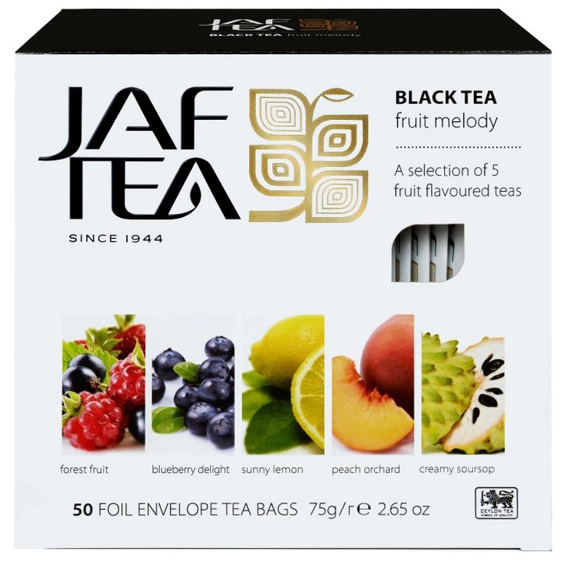 Чайное ассорти Jaf Tea Fruit Melody, черный с добавками, 5 видов по 10 сашетов