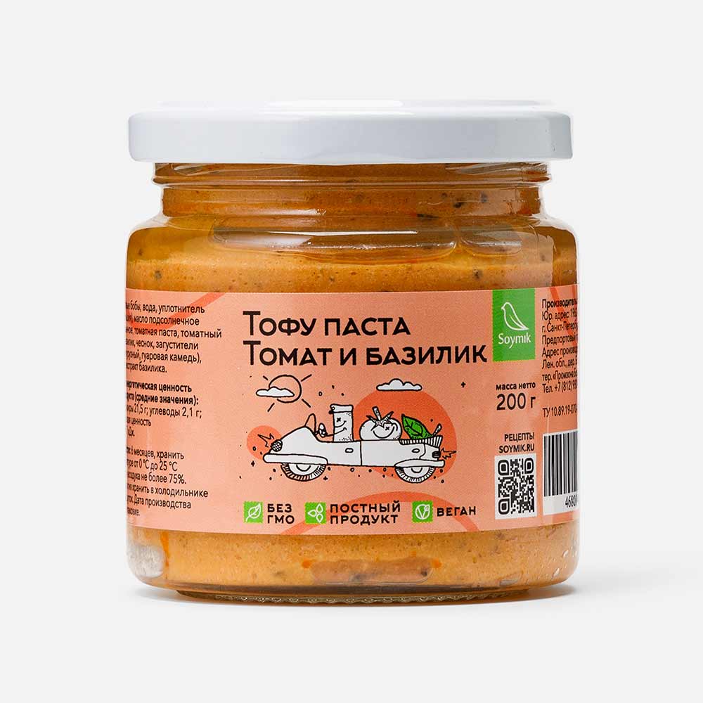 Паста тофу Soymik, томат и базилик, 200 г