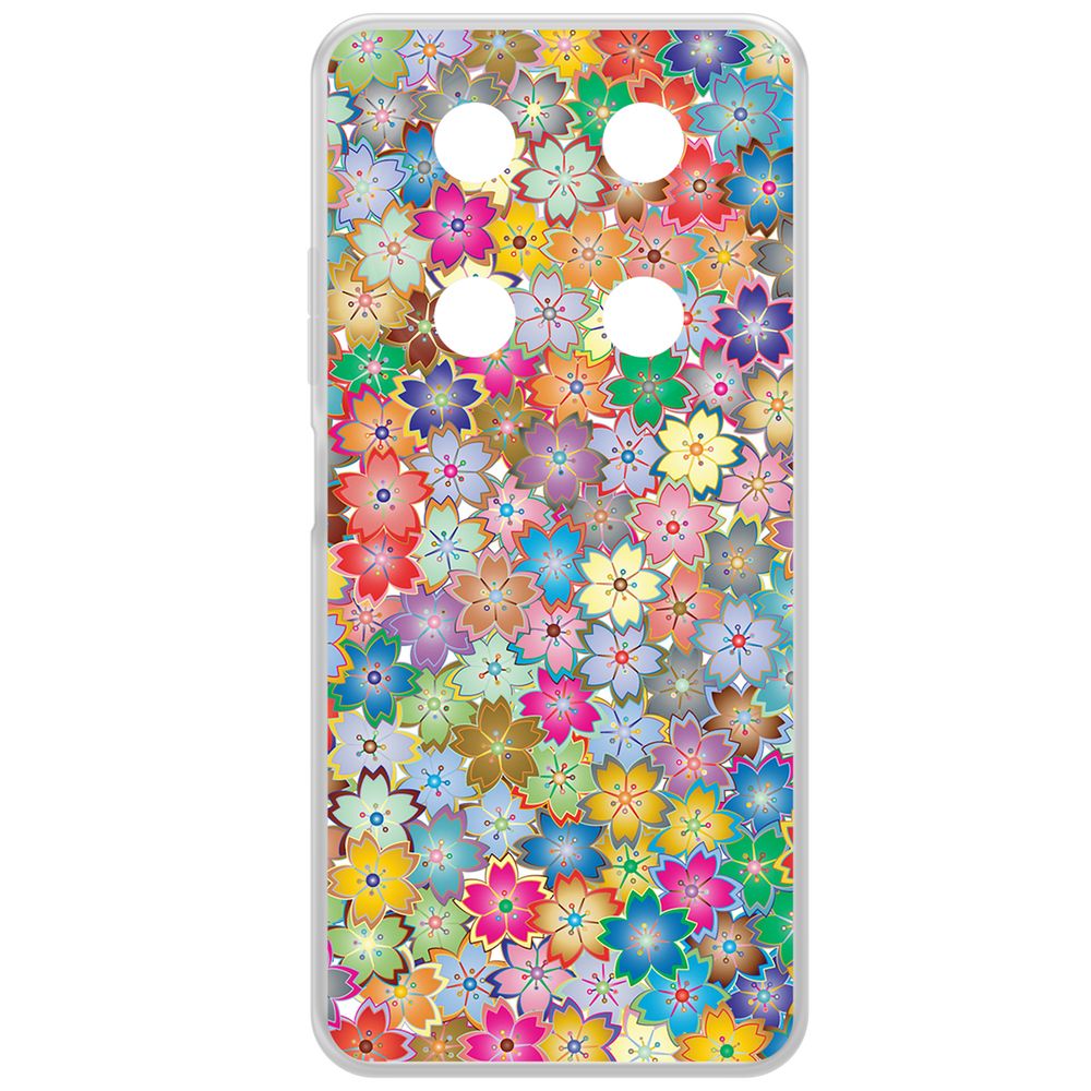 

Чехол-накладка Krutoff Clear Case Цветочный паттерн 4 для ITEL RS4, Прозрачный