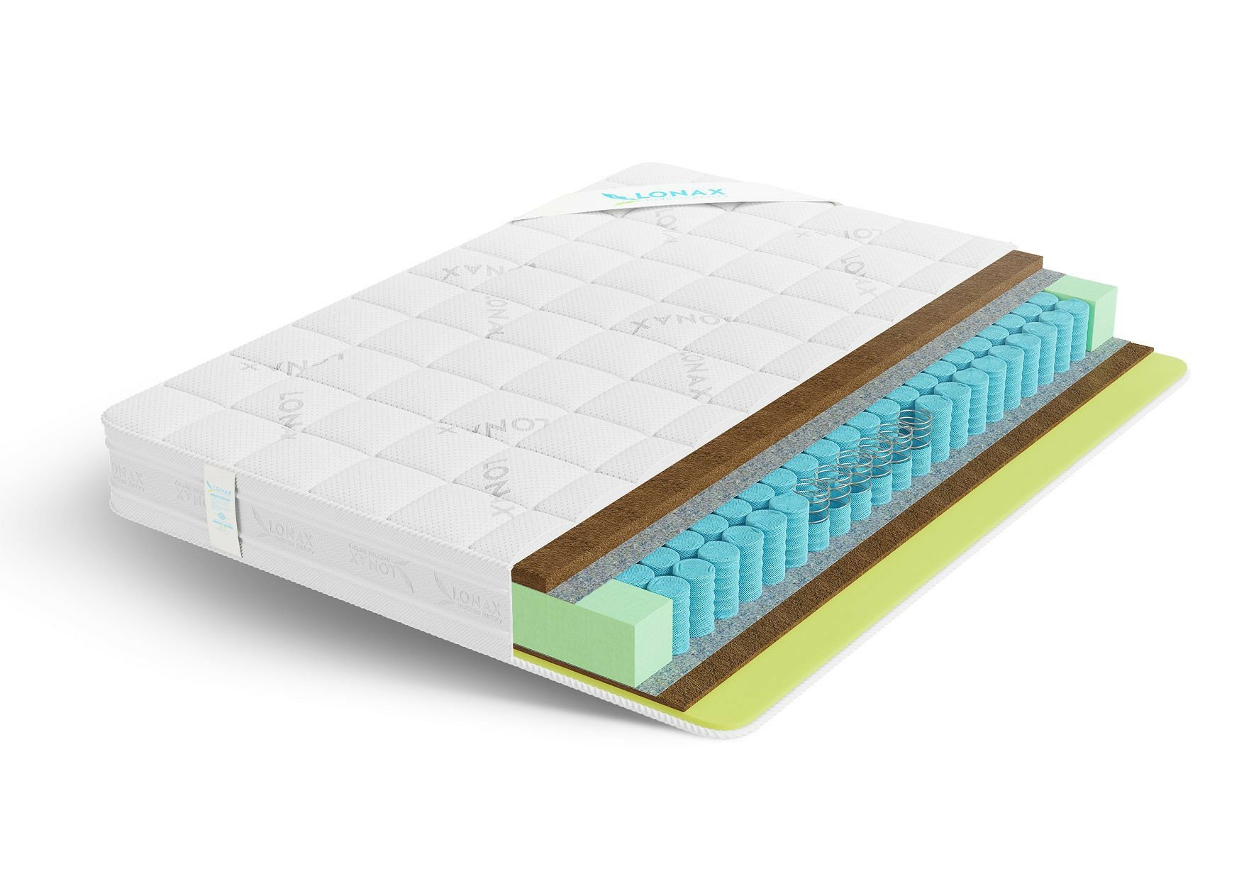 

Матрас Lonax Ассорти Cocos Medium Econom TFK 110х195, Бежевый;белый;серый;серебристый, Cocos Medium Econom TFK