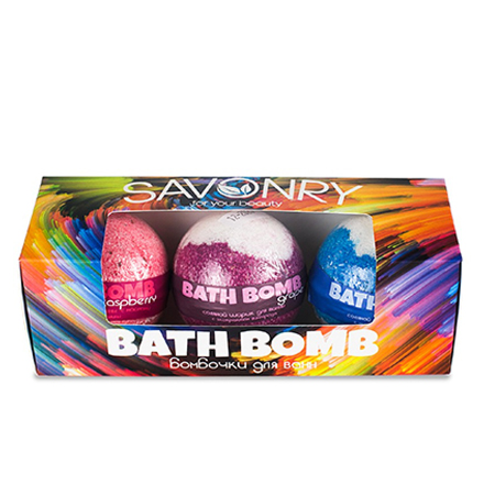 Набор Savonry бурлящих шариков Bath Bomb 3 шт