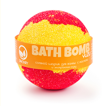 Бурлящий шарик Savonry для ванны Yuzu 100 г бурлящий шарик для ванны savonry pomegranate 100 г